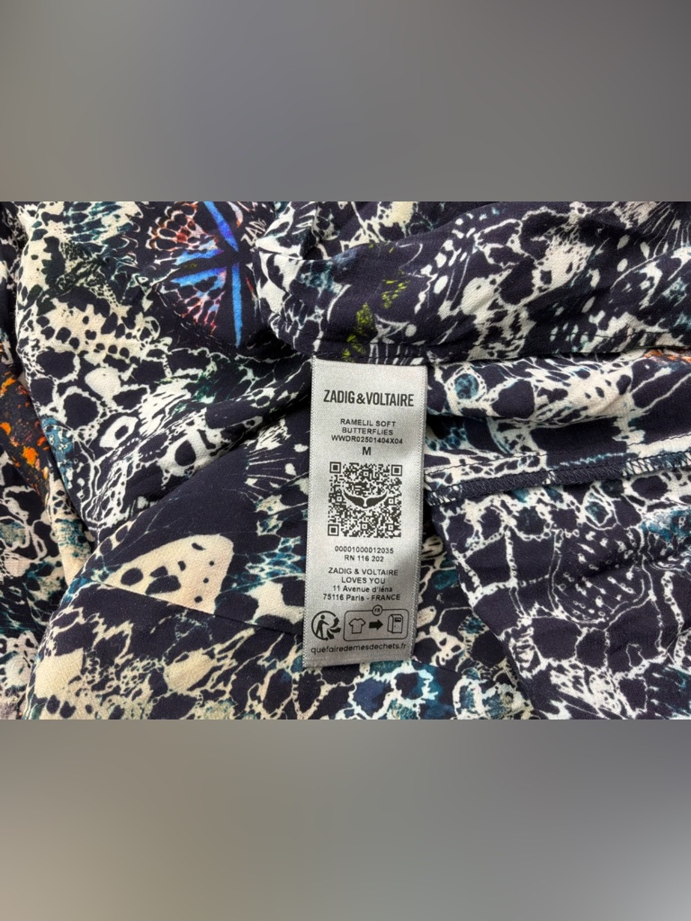 Zadig & Voltaire Ramelil Soft Butterflies Slip Dress Medium - Picture 5 of 5